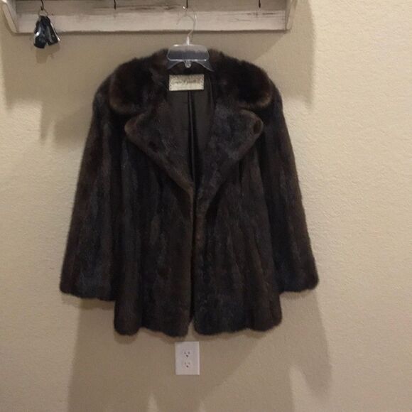 Stylish Soft Vintage Dark Brown Mink Coat - Picture 7 of 12